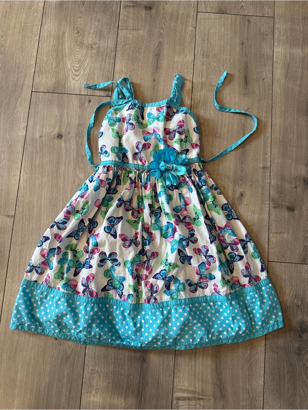 Jenny & Me Girls Size 7 Butterfly Dress with Flower Detail
